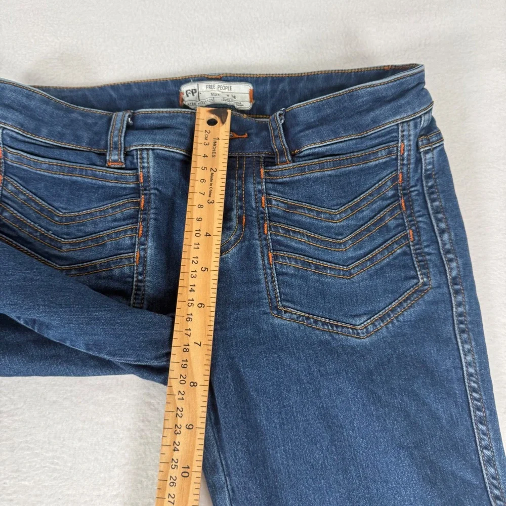 Free People Just Float On Flare Jeans Womens 26 Blue Denim Boho Bell Bottoms